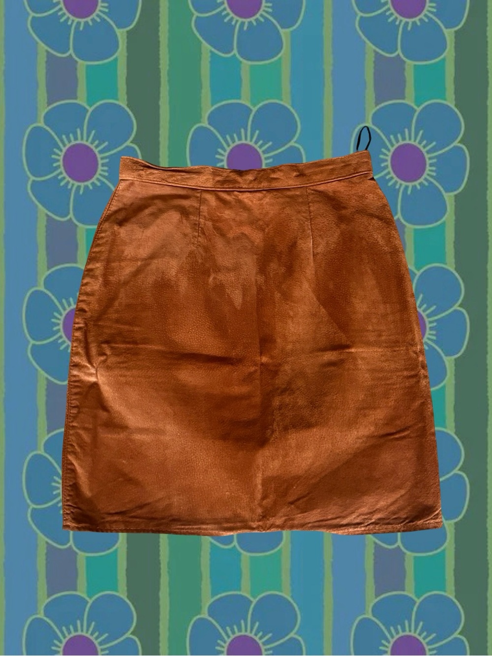 Vintage 70s/80s Copper-Brown Suede Mini Skirt